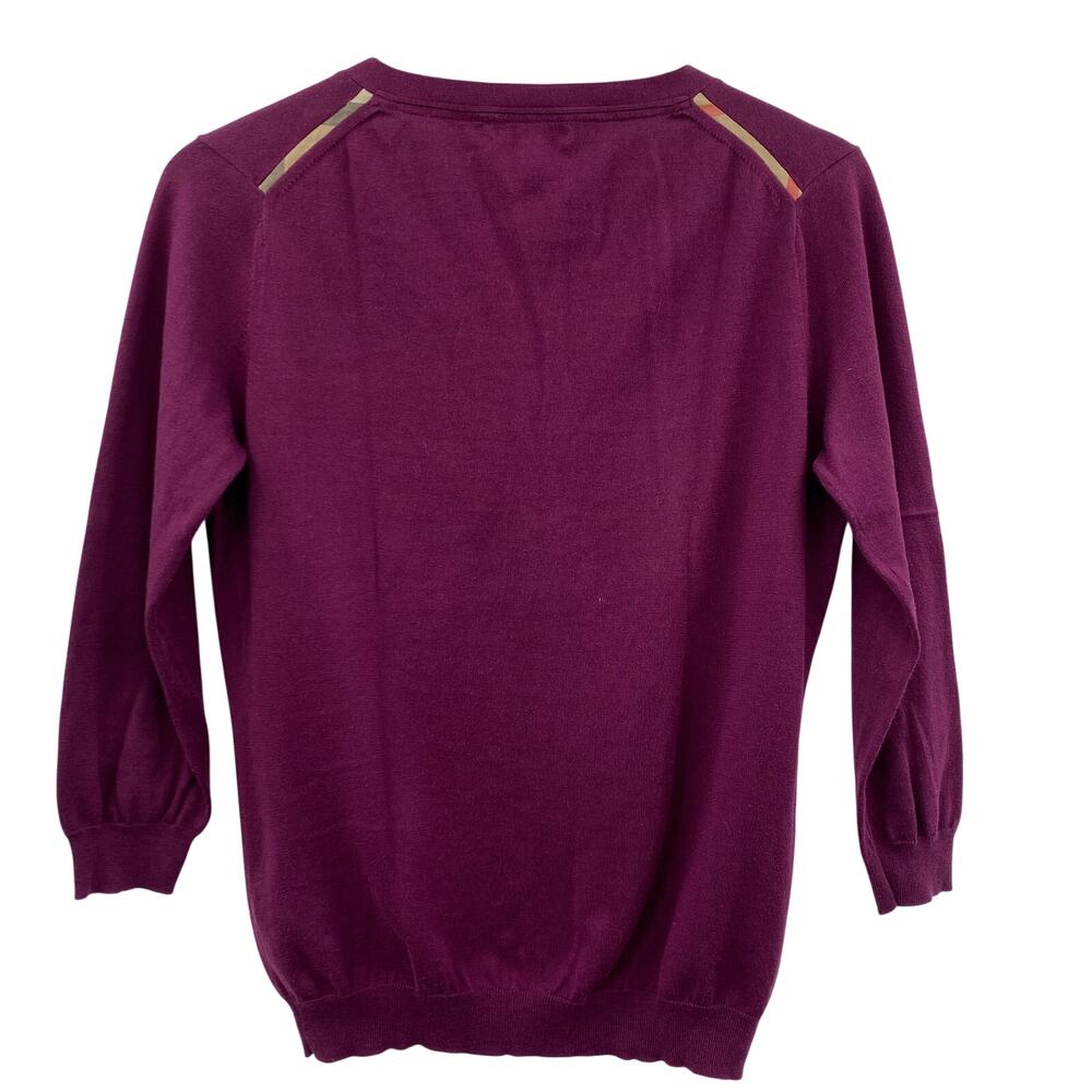 Burberry Brit M Magenta 3/4 sleeve cardigan sweater - Picture 4 of 6